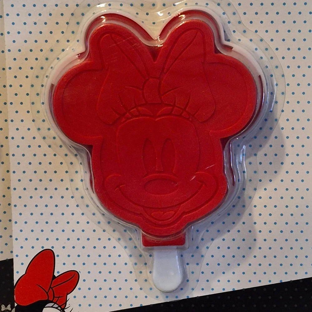Disney Minnie Mouse Silicone Ice Pop Maker Red Character Mold Set of 4 New